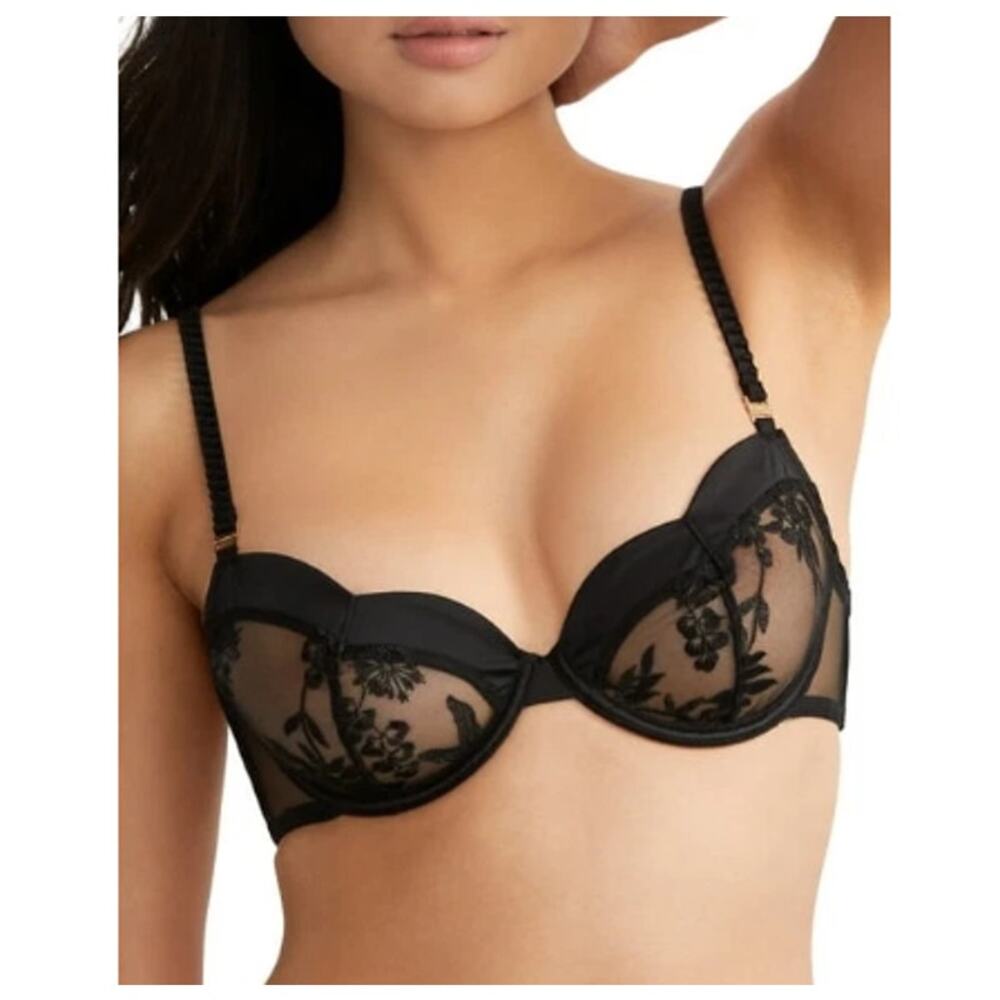 Bluebella Women's Black Floral Embroidered Cassandra Wired Bra Size 34B - Picture 3 of 8